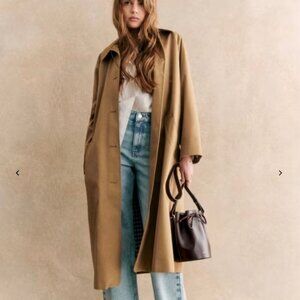 Sezane Clyde Trench Coat, NWT, Camel, size 36